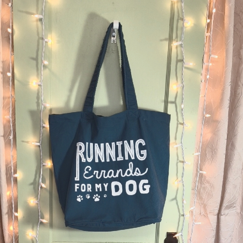 Dog - Signature Running Errands For My Dog Tote Dusty Country Blue